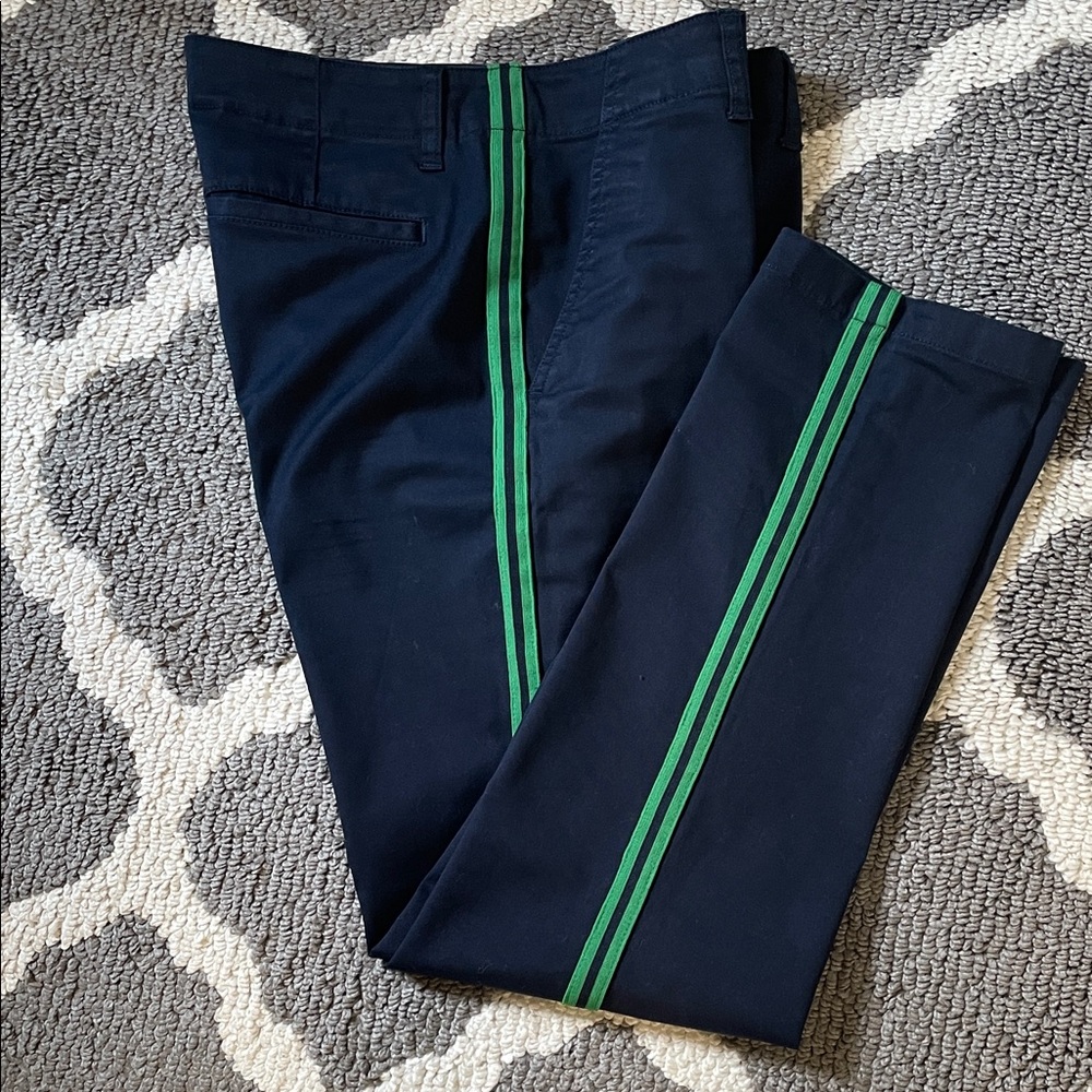 Navy Blue Pants with Green Stripe  by Lauren Ralph Lauren